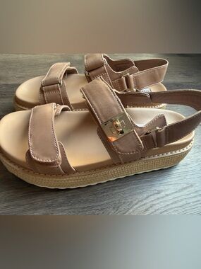 Steve Madden Tan Platform Espadrille Sandals